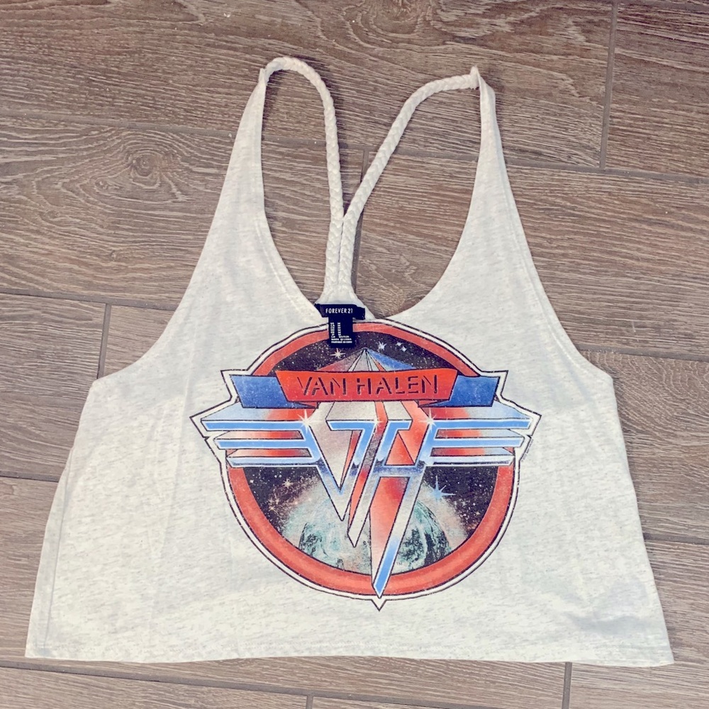 Forever21 Van Halen crop graphic tank
